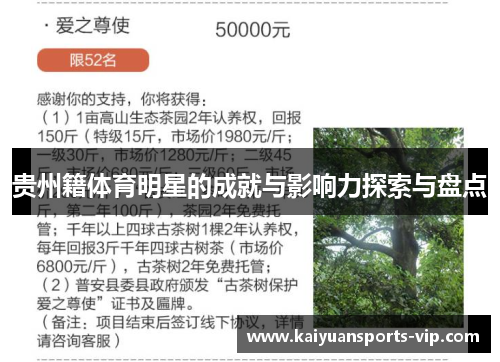 贵州籍体育明星的成就与影响力探索与盘点